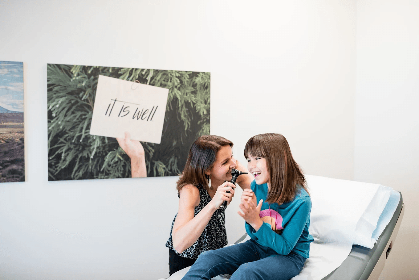 A Halcyon Health provider examining a young patient